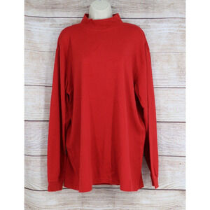VINTAGE St Johns Bay Womens Turtleneck Long Sleeve Top Shirt Size Large Tall Red